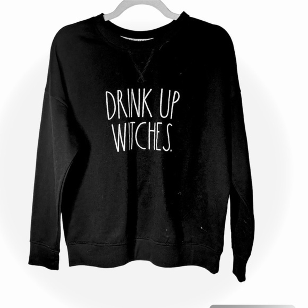 Rae Dunn “Drink Up Witches” Black Sweatshirt size M